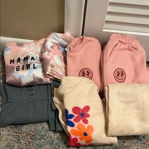 SHEIN Kids Matching Sets - Pink, Cream, Gray